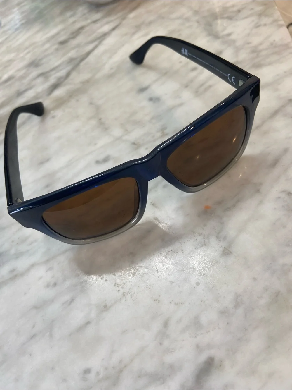 H&M Women’s Dark Blue Frame Sunglasses with Brown Lenses